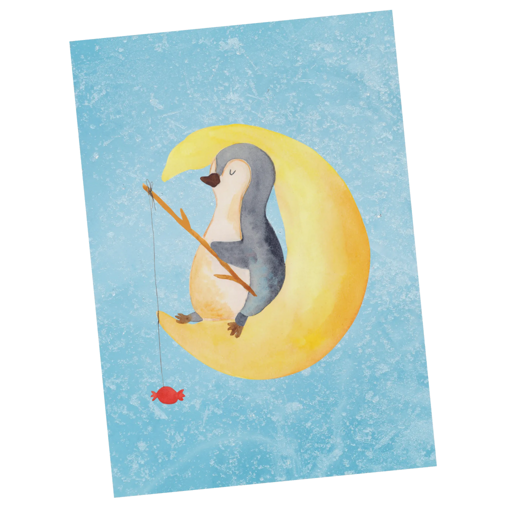 Postcard Penguin moon North Pole, Penguins, guest room, insomnia, penguins, bedroom, saying, night's rest, falling asleep, sleep