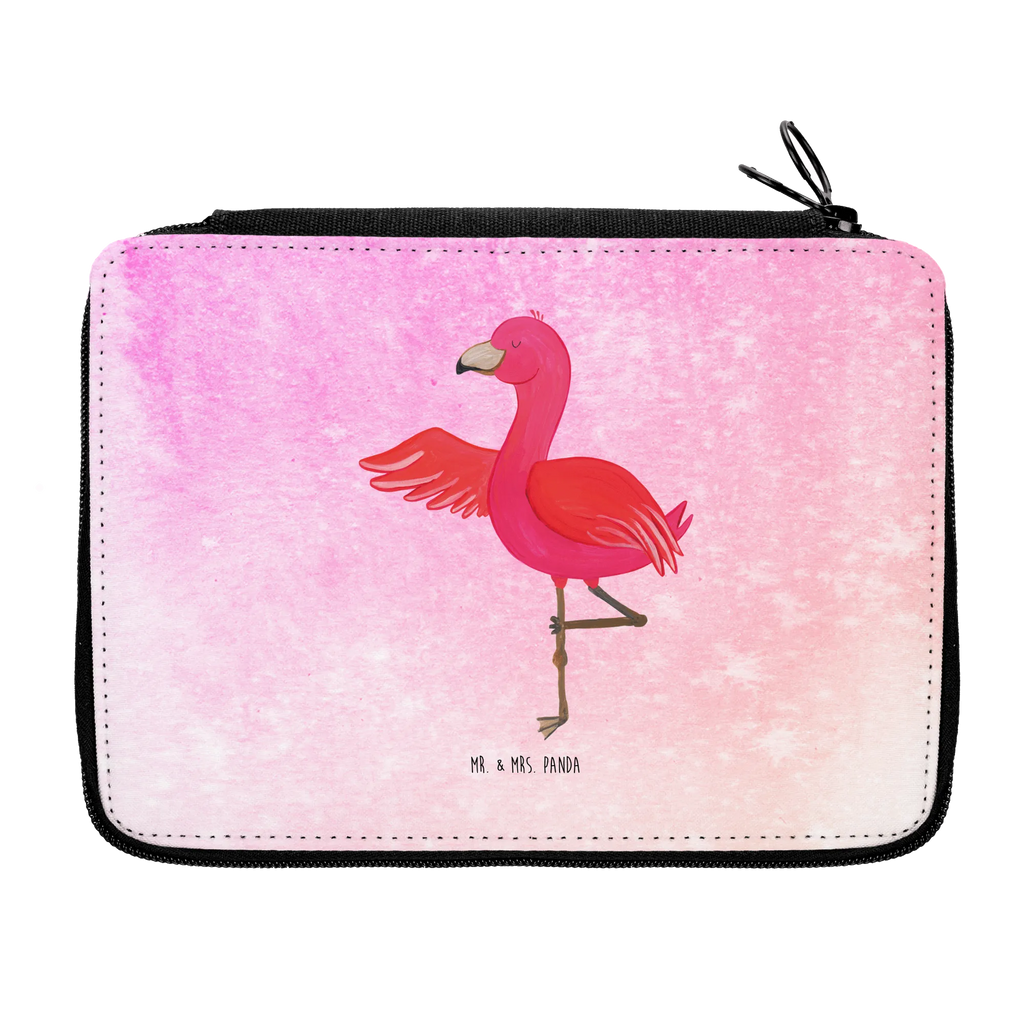 Federmappe Flamingo Yoga Stiftemappe, Stiftebeutel, Buntstiftmäppchen, Federmäppchen, Stiftetasche, Federtasche, Schlampermäppchen, Bleistiftetui, Schüleretui, Mäppchen, Stifte Etui, Etui für Stifte, Malmappe, Schreibetui, Stifteetui, Schreibmappe, Bleistift Etui, Federmappe Set, Schulmäppchen, Schuletui, Zeichenetui, Buntstiftetui, Farbstiftetui, Flamingo, Entspannung, Tiefenentspannung, Achtsamkeit, Vogel, Aufregen, Yoga, Yoga-Übung, Namaste, Ärger
