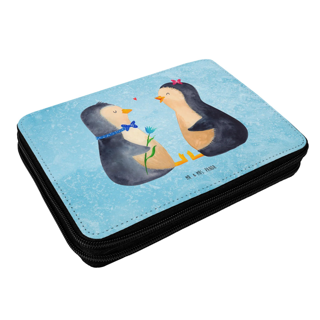Leather folder Penguin pair Kind, Schüler, Schule, Schülerin, Stiftetasche, Grundschule, Einschulung, Federmäppchen, Bestückte Federmappe, Kinder Federmappe, Federmappe, Stifte Etui, Büro Stifte Etui, Geschenk, Stifterolle, Motiv, Federmappe Einschulung, Federmäppchen bedruckt, Pinguin, Liebesbeweis, große Liebe, Traumpaar, Jahrestag, Liebe, Pinguine, Liebesgeschenk, Liebespaar, Verlobung, Hochzeitstag, Hochzeit, Hochzeitsgeschenk