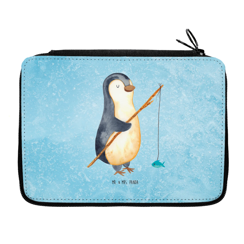 Leather folder Penguin angler pencil bag, pencil case, primary school, gift, school, child, enrolment, pen roll, pupil, motif, Penguin, North Pole, Winter, Penguins, fishing, daydreams, planner, weekend, penguins, daily schedule, hobby, friends, angler, plan, gift idea, new start, vacation, motivation, penguin