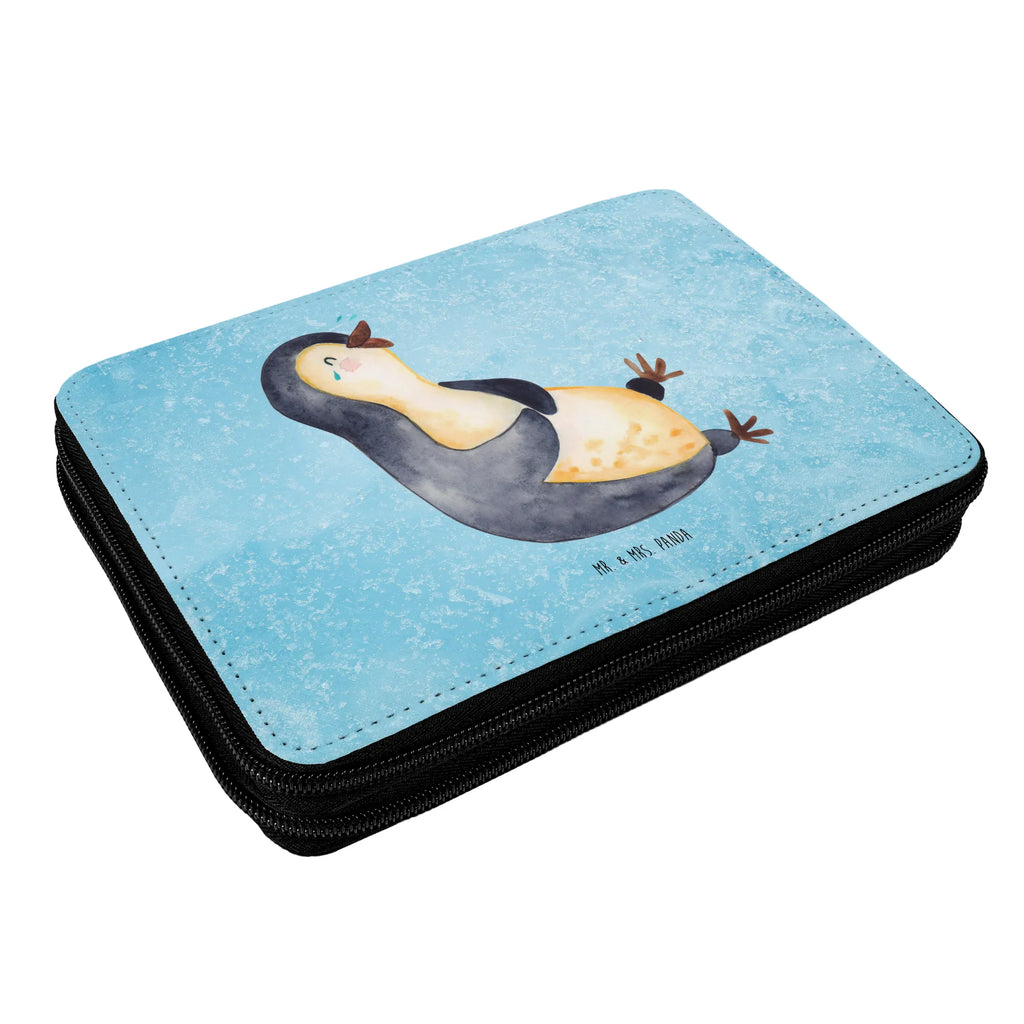 Leather folder Penguin Laugh Federmappe, Federmäppchen bedruckt, Stifterolle, Federmäppchen, Federmappe Einschulung, Kind, Schüler, Kinder Federmappe, Büro Stifte Etui, Schülerin, Grundschule, Schule, Einschulung, Motiv, Bestückte Federmappe, Stifte Etui, Geschenk, Stiftetasche, Pinguin, Pinguine, Humor, Fröhlich, Optimismus, Lachen, Fröhlichkeit, lustiger Spruch