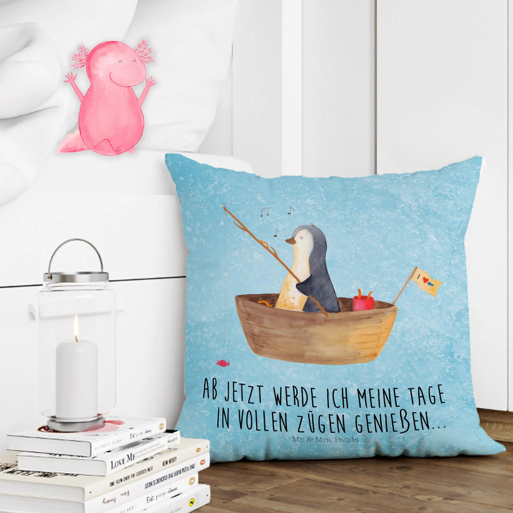 Cushion Penguin fishing boat cushion, settee, 40x40, bedroom, pad, fluffy, 40 x 40, pillows, soft, couch, sofa, Pillow, pillow case, bed, Penguin, North Pole, Winter, Penguins, separation, love of life, new beginning, life, gift idea heartache, motivation, fishing boat, enjoy, boat, divorce, fishing, penguins, new start