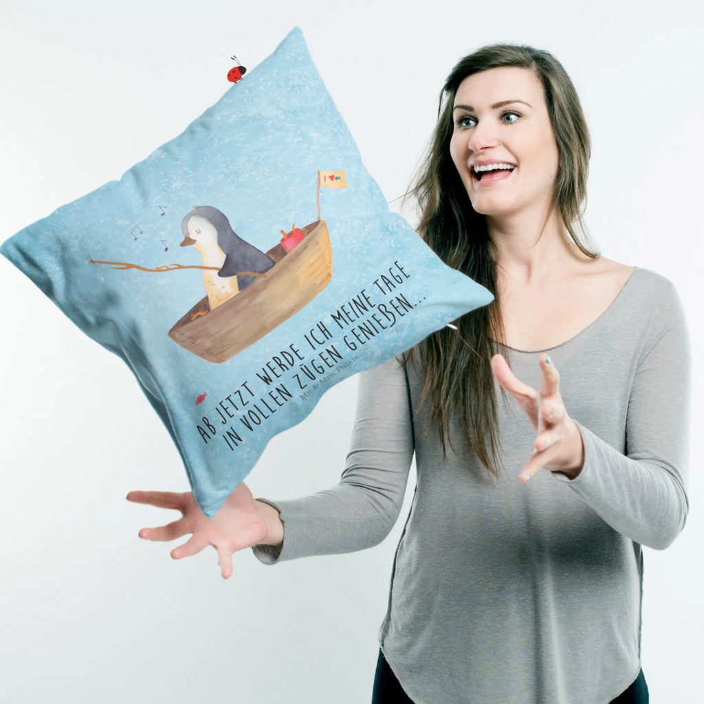 Cushion Penguin fishing boat cushion, settee, 40x40, bedroom, pad, fluffy, 40 x 40, pillows, soft, couch, sofa, Pillow, pillow case, bed, Penguin, North Pole, Winter, Penguins, separation, love of life, new beginning, life, gift idea heartache, motivation, fishing boat, enjoy, boat, divorce, fishing, penguins, new start