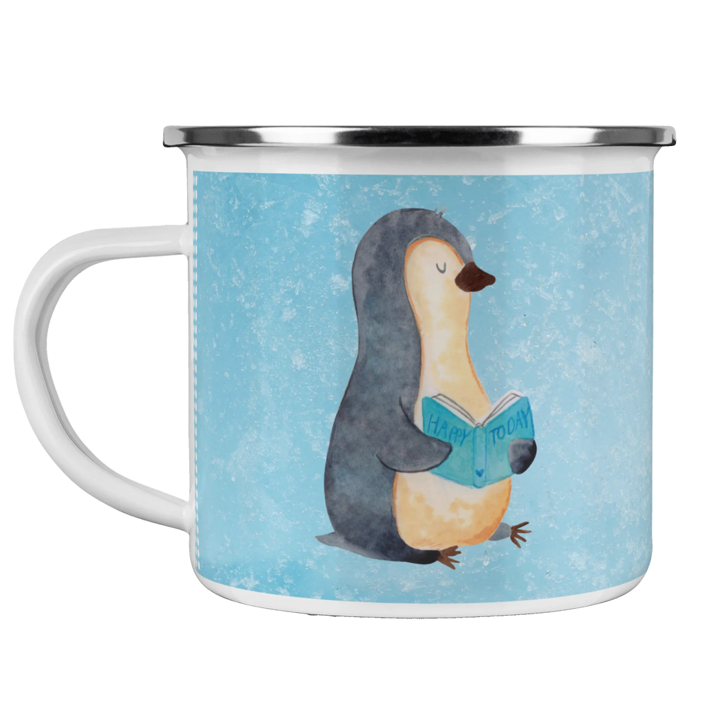 Kempingowy kubek emaliowany pingwin książka Tasse Emaille, Tasse, Emaille Becher, Metalltasse, becher emaille, blechbecher, Blechtasse, Emailletasse, Campingtasse, Trinkbecher, reisetasse, Reisebecher, metallbecher, Becher, Kaffeetasse, wanderbecher, Teebecher, emaillebecher, Campingbecher, wandertasse, Teetasse, Emaille Tasse, Kaffeebecher, Pott, Pinguin, Bücherwurm, Faulenzen, Ferien, Pinguine, Nichtstun, Freizeit, Buch, Urlaub, Lesen