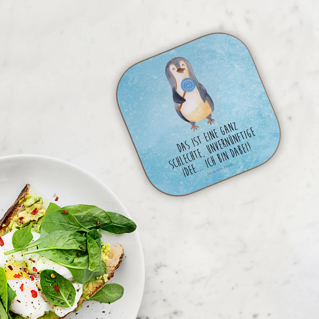 Quadratische Untersetzer Pinguin Lolli Untersetzer, Bierdeckel, Holzuntersetzer, Untersetzer Design, Tassen Untersetzer, Untersetzer aus Holz, Glasuntersetzer, Korkuntersetzer, Untersetzer für Gläser, Getränkeuntersetzer, Untersetzer Holz, Untersetzer Gläser, Pinguin, Rebell, Ganove, Pinguine, Spruch, Blödsinn, Lolli, Gauner, Rabauke, Süßigkeiten