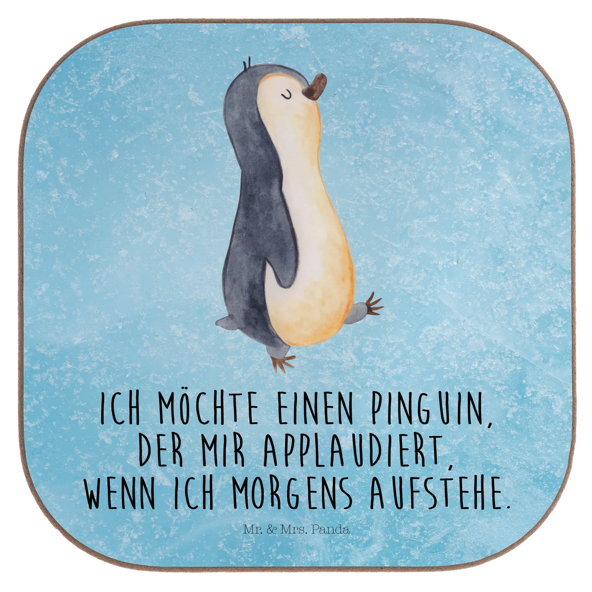 Square coaster Penguin march North Pole, Penguins, early riser, penguins, late riser