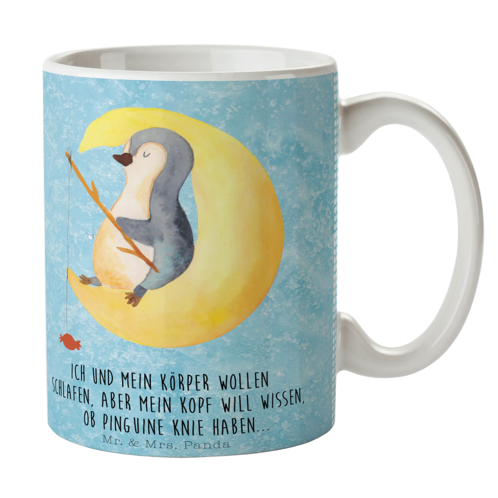 Kubek pingwin księżyc Keramiktasse, Geschenktasse, Tasse, Bürotasse, Teetasse, Tasse mit Zitaten, Tasse mit Motiven, Kaffeetasse, Porzellantasse, Pinguin, Schlafstörungen, Nachtruhe, Gästezimmer, Schlafzimmer, schlafen, Spruch, Pinguine, Einschlafen