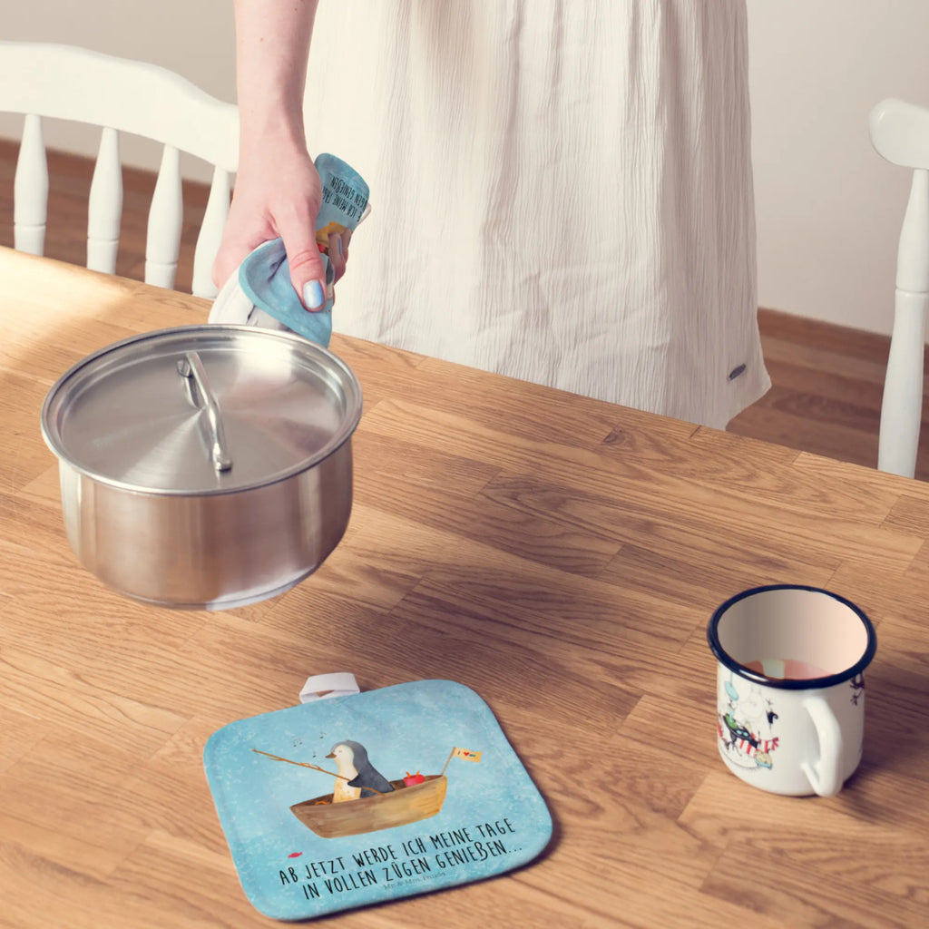 2er Set Topflappen  Pinguin Angelboot Topflappen Set, Topfhandschuhe, Topflappenset, topfhalter, Topflappen, 2er Set Topflappen, Topflappen 2er Set, Topfuntersetzer, Pinguin, Neuanfang, Pinguine, Geschenkidee Liebeskummer, Leben, Angeln, Genießen, Angelboot, Trennung, Lebenslust, Neustart, Scheidung, Motivation, Boot