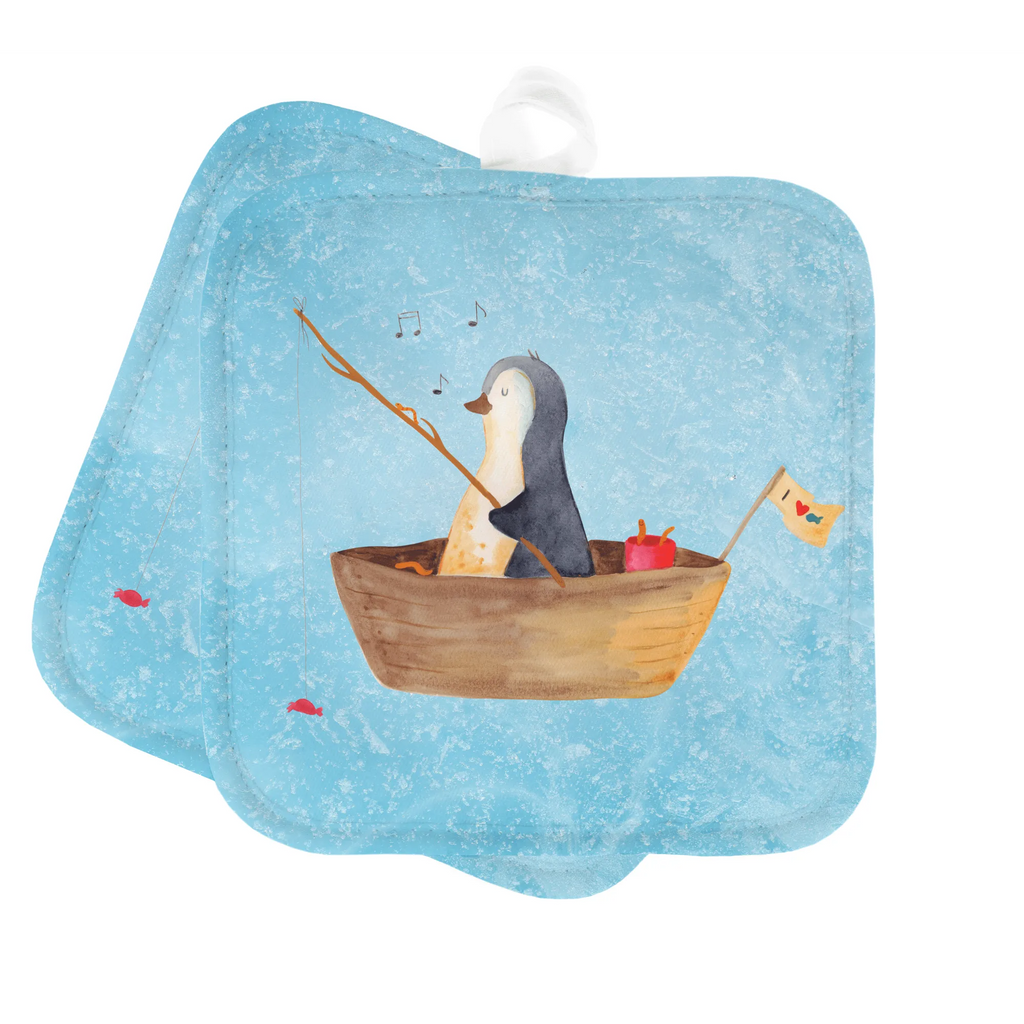2er Set Topflappen  Pinguin Angelboot Topflappen Set, Topfhandschuhe, Topflappenset, topfhalter, Topflappen, 2er Set Topflappen, Topflappen 2er Set, Topfuntersetzer, Pinguin, Neuanfang, Pinguine, Geschenkidee Liebeskummer, Leben, Angeln, Genießen, Angelboot, Trennung, Lebenslust, Neustart, Scheidung, Motivation, Boot