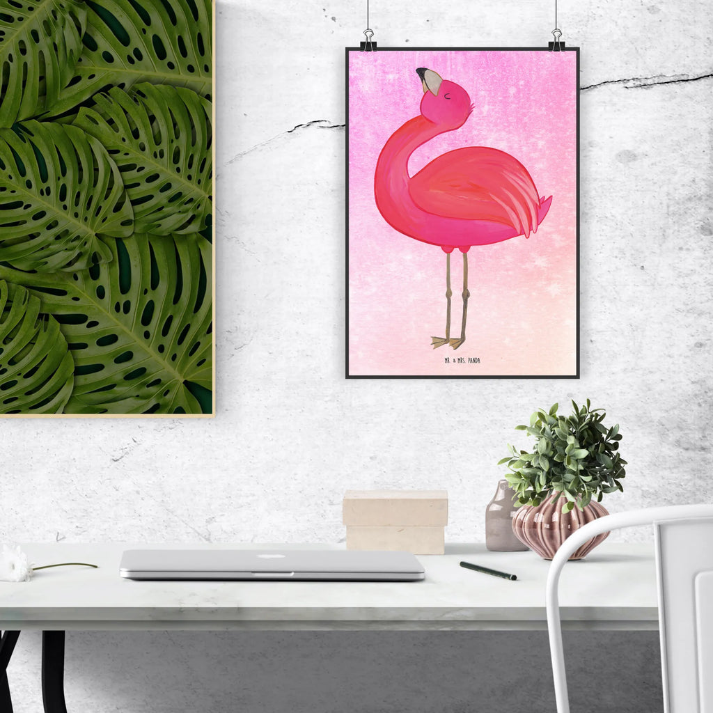 Poster Flamingo Stolz Wandbild, kunst für die wand, Posterdruck, wandkunst, Wandposter, kunstposter, drucke, Deko Bild, wanddeko, Poster, grafikposter, Kunstdruck, kunstdruck poster, Plakat, Wanddeko Bild, Bild, Wanddekoration, Wandschmuck, Mr. & Mrs. Panda Poster, wanddruck, Designposter, Bild für Wand, Flamingo, Stolz, Selbstliebe, Beste Freundin, Freundin, Freude, Mama, Tochter, Selbstakzeptanz, Schwester