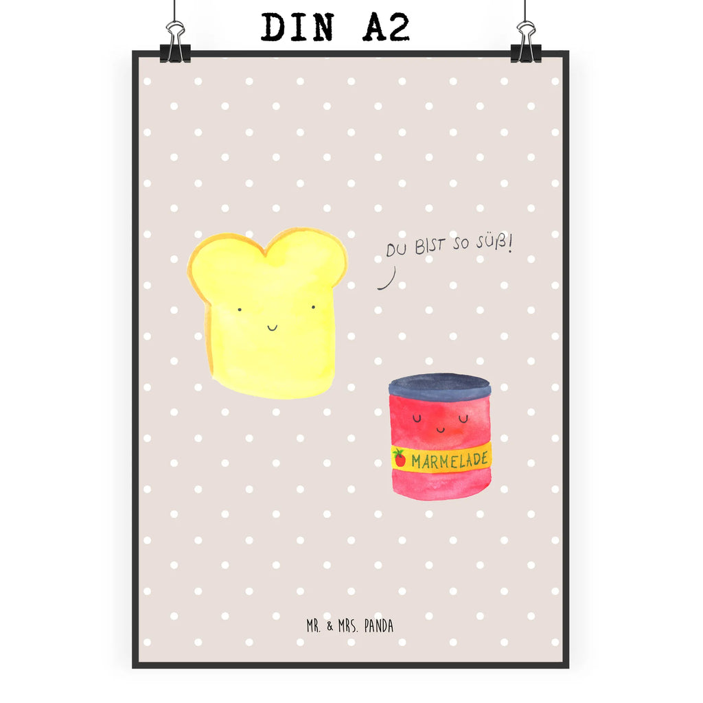 Plakat Tost dżem Mr. & Mrs. Panda Poster, Wanddeko Bild, Kunstdruck, kunstposter, Designposter, Posterdruck, Bild, kunstdruck poster, Wanddekoration, Plakat, Wandschmuck, wandkunst, grafikposter, Deko Bild, drucke, Poster, Wandposter, kunst für die wand, Wandbild, Bild für Wand, wanddeko, wanddruck, Gute Laune, Tiermotive, Tiere, Lustige Sprüche, Küche Spruch, Frühstück Einladung, Marmelade, Süße Postkarte, Toastbrot, Dreamteam, Brot, Süß, Toast, Küche Deko