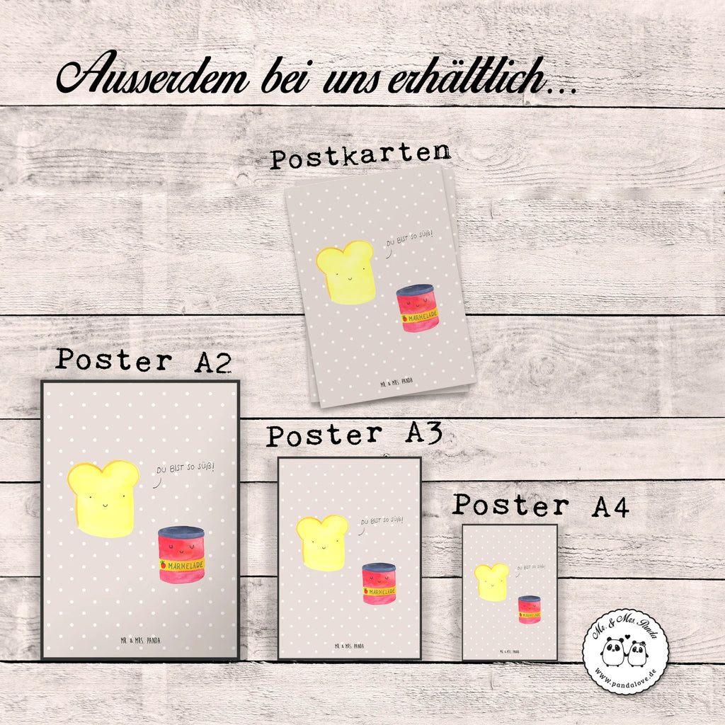 Plakat Tost dżem Mr. & Mrs. Panda Poster, Wanddeko Bild, Kunstdruck, kunstposter, Designposter, Posterdruck, Bild, kunstdruck poster, Wanddekoration, Plakat, Wandschmuck, wandkunst, grafikposter, Deko Bild, drucke, Poster, Wandposter, kunst für die wand, Wandbild, Bild für Wand, wanddeko, wanddruck, Gute Laune, Tiermotive, Tiere, Lustige Sprüche, Küche Spruch, Frühstück Einladung, Marmelade, Süße Postkarte, Toastbrot, Dreamteam, Brot, Süß, Toast, Küche Deko