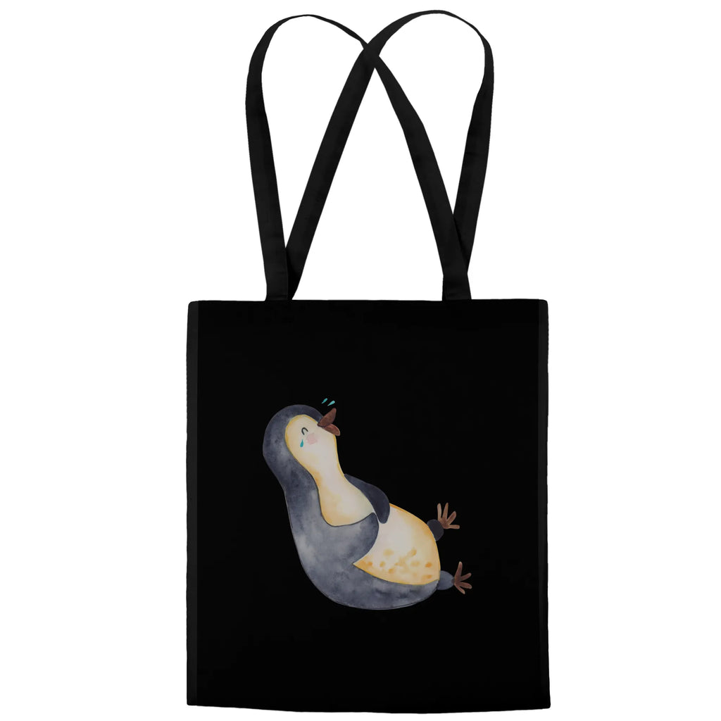 Tragetasche Pinguin Lachen Jutetasche, Einkaufstüte, Tasche, Beuteltasche, Tragetasche, Shopper, Einkaufstasche, Laptoptasche, Beutel, Stofftasche, Stoffbeutel, Jutebeutel, Strandtasche, Badetasche, Umhängetasche, Schultertasche, Pinguin, lustiger Spruch, Fröhlichkeit, Pinguine, Humor, Lachen, Optimismus, Fröhlich