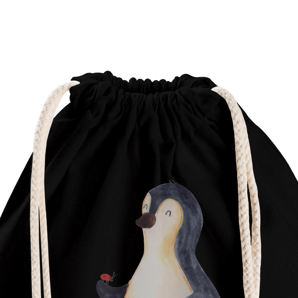 Drawstring bag Penguin ladybug sports bag, jute bag, hipster, carrier bag, gym bag, bag, Penguin, North Pole, Winter, Penguins, wonder, ladybird, joy of life, love, penguins, joy, happiness