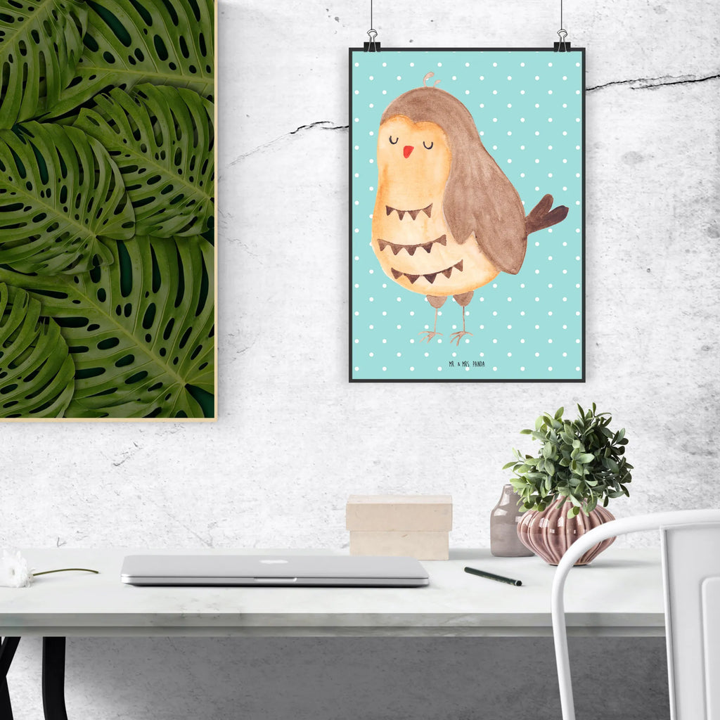 Poster Eule Zufrieden kunstposter, Bild für Wand, Bild, Poster, kunst für die wand, Wandschmuck, wandkunst, Deko Bild, kunstdruck poster, Plakat, Wandbild, Designposter, Kunstdruck, Mr. & Mrs. Panda Poster, grafikposter, Wanddeko Bild, drucke, Wanddekoration, wanddeko, wanddruck, Wandposter, Posterdruck, Eule, Spruch schön, Wortspiel Lustig, Romantisch, Geschenk Hochzeitstag, Eule Deko, Owl, Liebe Spruch, Eule Spruch