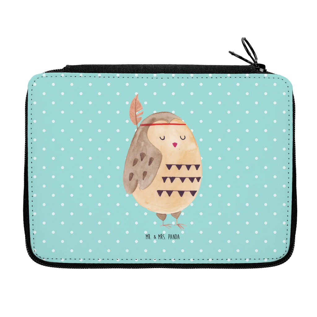 Leather folder Owl feather headdress pencil case, child, motif, gift, pupil, pencil bag, pen roll, school, enrolment, primary school, owl, forest animal, bird, nocturnal, gift ideas, birthday present, illustrated, funny, romantic gift, owl decor, Travel saying, Owl, Beautiful saying, Feather decoration, Life is an adventure, Owl decoration, Indian saying, Decoration