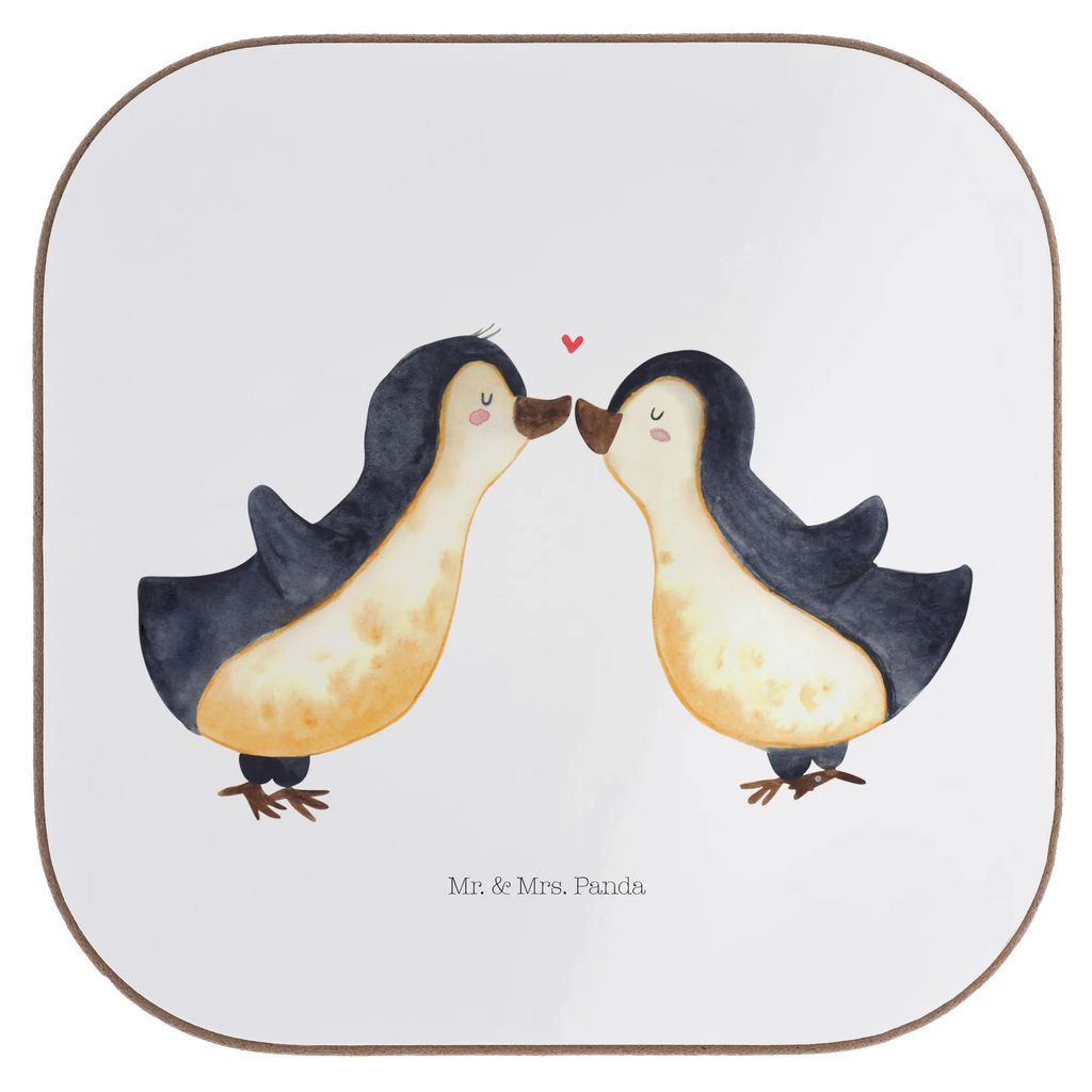 Square coaster Penguins in love glass coasters, presents, gift, breakfast, party, gifts, Coasters, Love, Loving, Two, Together, Marriage, Engagement, Proposal of marriage, Love gift, gift for her, gift for him, anniversary gift, proof of love, wedding anniversary, guest gift, gift friend, pair, pair of penguins, penguin love, anniversary, love, love saying, gift girlfriend, fiancée, couple. love couple, fiancé, penguins, wedding, gift idea, engagement, gift anniversary, Penguin