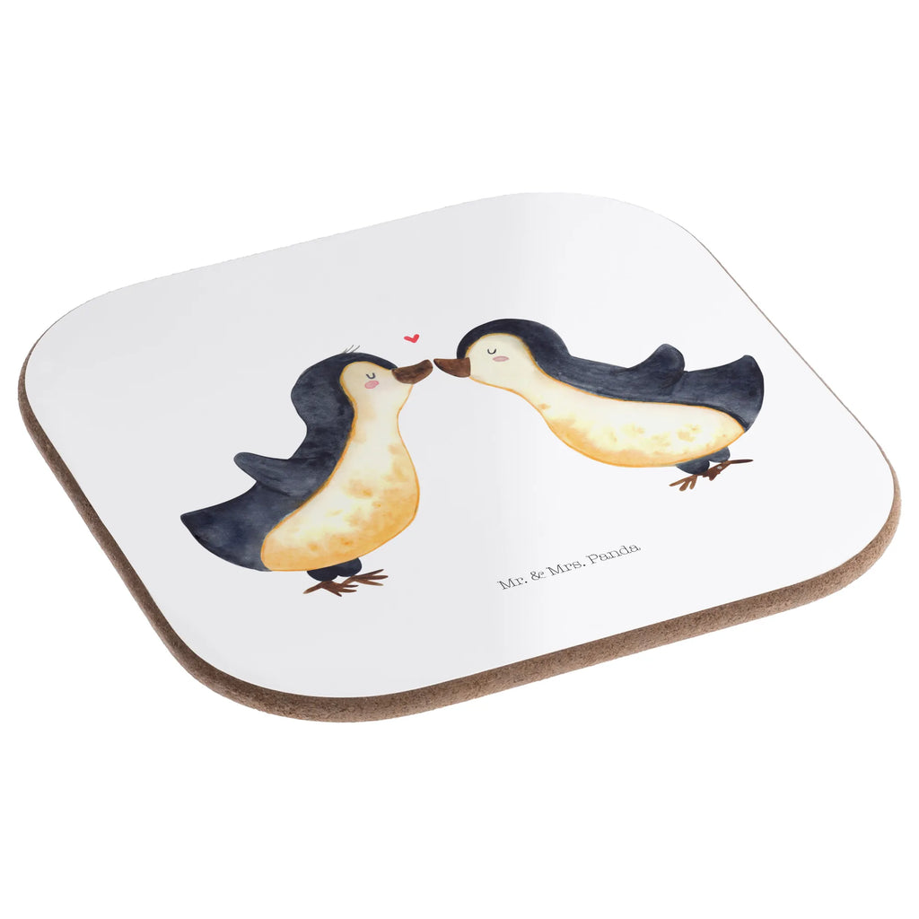 Square coaster Penguins in love glass coasters, presents, gift, breakfast, party, gifts, Coasters, Love, Loving, Two, Together, Marriage, Engagement, Proposal of marriage, Love gift, gift for her, gift for him, anniversary gift, proof of love, wedding anniversary, guest gift, gift friend, pair, pair of penguins, penguin love, anniversary, love, love saying, gift girlfriend, fiancée, couple. love couple, fiancé, penguins, wedding, gift idea, engagement, gift anniversary, Penguin