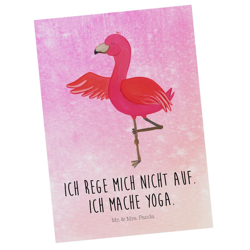 Postkarte Flamingo Yoga einzelkarte, Fotokarte, Postkarten, Kunstkarten, Designkarte, Postkarte, spruchkarte, Grußkarte, Motivkarte, bildkarte, Ansichtskarten, kunstkarte, Ansichtskarte, Flamingo, Aufregen, Yoga-Übung, Namaste, Vogel, Ärger, Achtsamkeit, Tiefenentspannung, Entspannung, Yoga