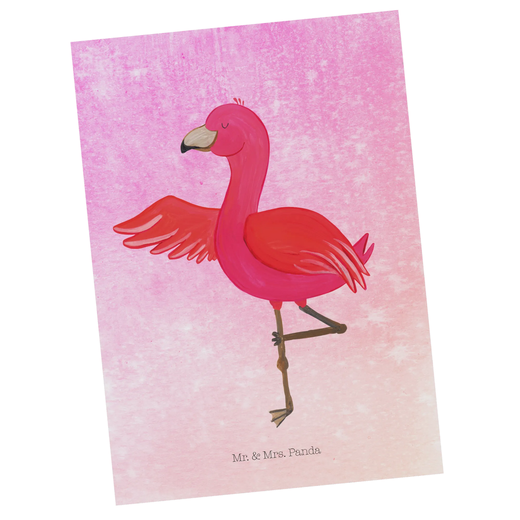 Postkarte Flamingo Yoga einzelkarte, Fotokarte, Postkarten, Kunstkarten, Designkarte, Postkarte, spruchkarte, Grußkarte, Motivkarte, bildkarte, Ansichtskarten, kunstkarte, Ansichtskarte, Flamingo, Aufregen, Yoga-Übung, Namaste, Vogel, Ärger, Achtsamkeit, Tiefenentspannung, Entspannung, Yoga