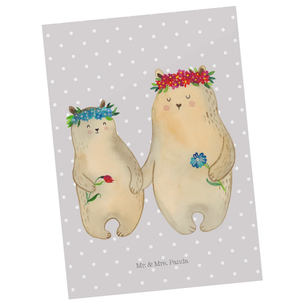 Postcard Bears with flower crown kunstkarte, Designkarte, spruchkarte, Grußkarte, Postkarten, einzelkarte, Motivkarte, bildkarte, Fotokarte, Ansichtskarten, Kunstkarten, Ansichtskarte, Postkarte, Familie, Papa, Schwester, Mama, Opa, Oma, Muttertag, Vatertag, Bruder, Tochter, Lieblingsmama, Töchter, Vorbild, Bären, Mutter, Mami, Weltbeste Mama, Bär, Beste Mutter, Mutti, Geschenk Mama. Muttertag, Kind, Family, Kinder, Lieblingsmensch