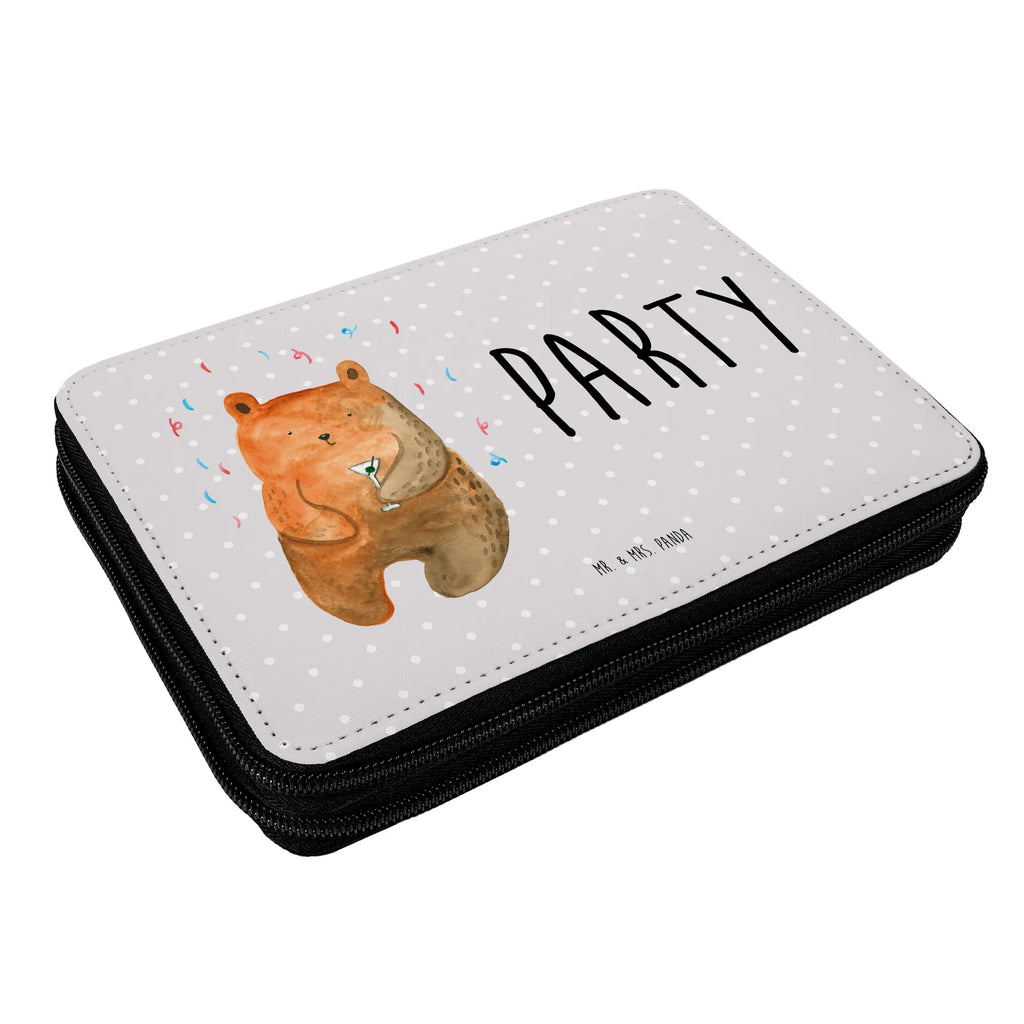 Leather folder bear party Stifterolle, Büro Stifte Etui, Federmäppchen, Stiftetasche, Geschenk, Federmappe, Grundschule, Einschulung, Kind, Schüler, Federmappe Einschulung, Bestückte Federmappe, Federmäppchen bedruckt, Kinder Federmappe, Schule, Schülerin, Stifte Etui, Motiv, Bär, Teddy, Teddybär, Mitbringsel, Lustig, Feiern, Gute Laune, Geburtstagsgeschenk, Party, Geburtstag, Abfeiern