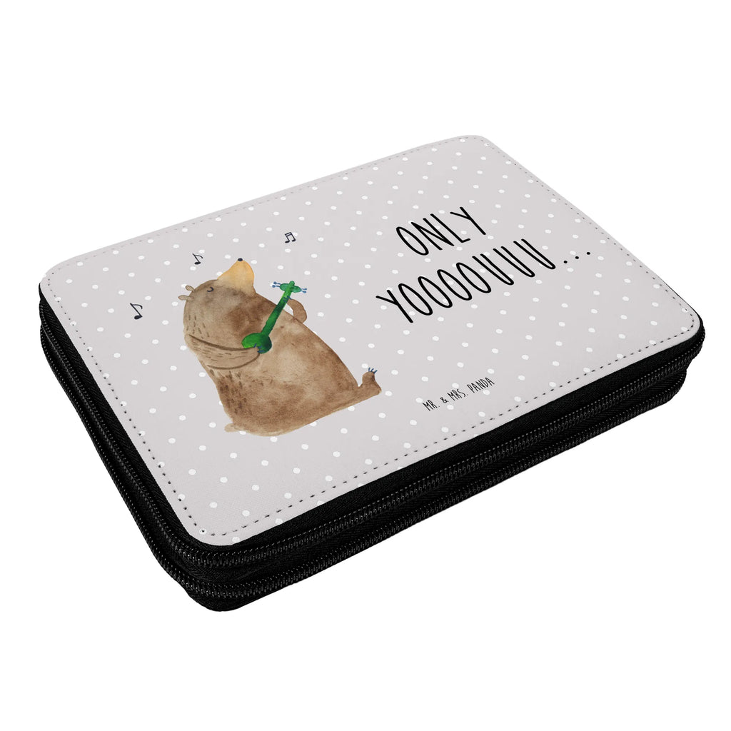 Leather folder bear guitar pencil bag, pencil case, primary school, pupil, child, enrolment, school, motif, gift, pen roll, bear, teddy, teddy bear, cuddly toy