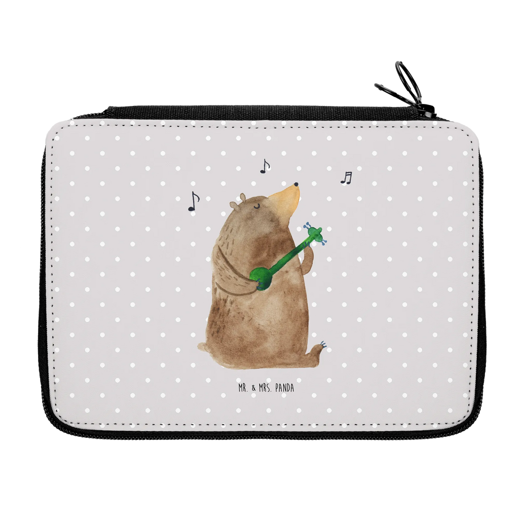 Leather folder bear guitar pencil bag, pencil case, primary school, pupil, child, enrolment, school, motif, gift, pen roll, bear, teddy, teddy bear, cuddly toy