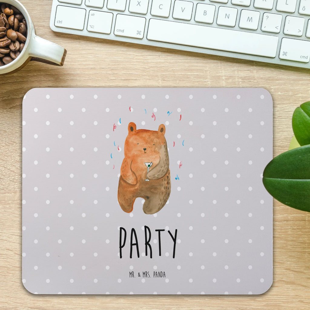 Mouse mat bear party mousepad, fun, Work, Pad, Mouse, Mouse Pad, PC, Office, Gift, saying, Print, Motif, Study, Student, bear, teddy, teddy bear, cuddly toy, Birthday, Good mood, Funny, Partying, Celebrate, Birthday present, Present, Party, Bring a present