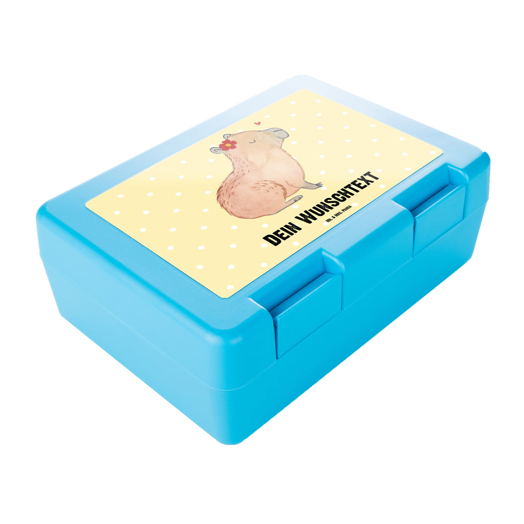 Personalisierte Brotdose Capybara Blume Brotdose personalisiert, Brotbox, Snackbox, Lunch box, Butterbrotdose, Brotzeitbox, Tiermotive, Gute Laune, lustige Sprüche, Tiere, Capybara