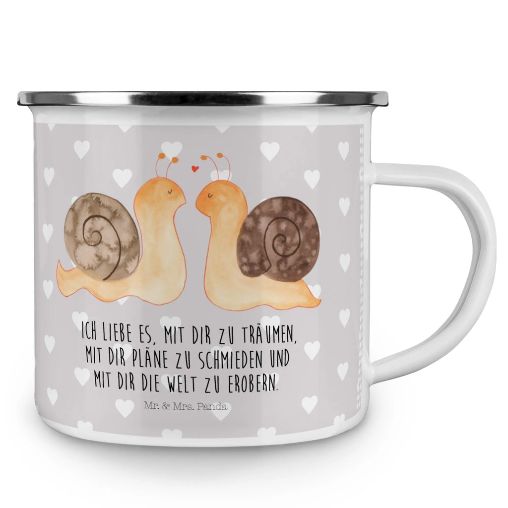 Kempingowy kubek emaliowany Miłość ślimaków Miłość, partner, przyjaciel, przyjaciółka, mąż, żona, wesele, zaręczyny, prośba o rękę, prezent miłosny, rocznica, dzień ślubu