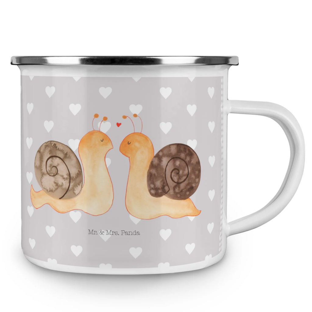 Kempingowy kubek emaliowany Miłość ślimaków Miłość, partner, przyjaciel, przyjaciółka, mąż, żona, wesele, zaręczyny, prośba o rękę, prezent miłosny, rocznica, dzień ślubu