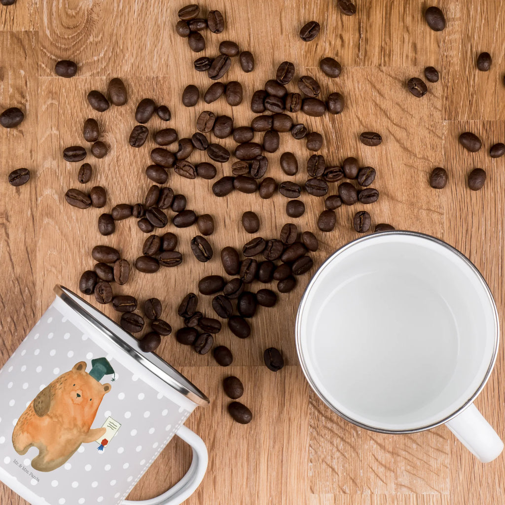 Kempingowy kubek emaliowany Niedźwiedź Egzamin Niedźwiedź, Miś, Pluszowy miś