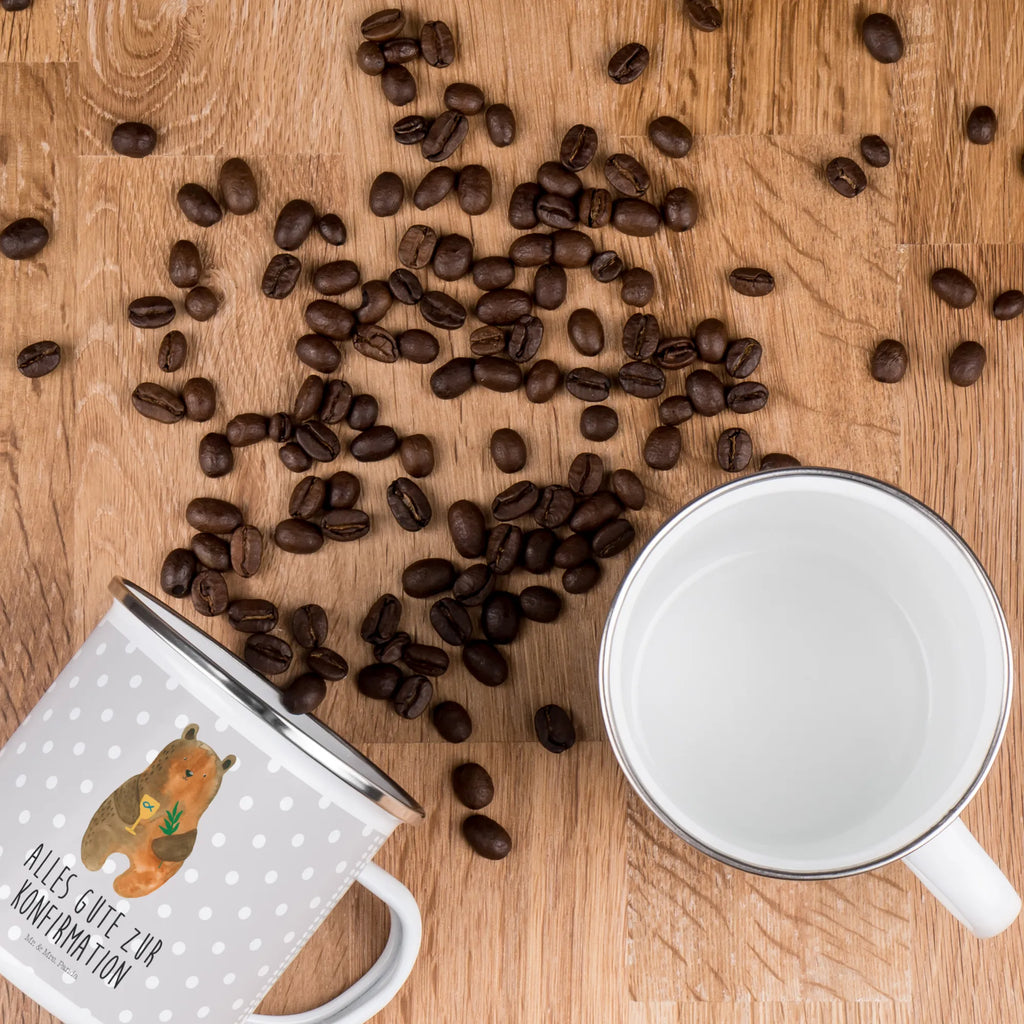 Kempingowy kubek emaliowany niedźwiedź Bierzmowanie Pott, wandertasse, Campingtasse, emaillebecher, Becher, Reisebecher, metallbecher, Emaille Becher, Blechtasse, wanderbecher, Teebecher, Teetasse, reisetasse, Campingbecher, blechbecher, Emaille Tasse, Tasse Emaille, Trinkbecher, Kaffeebecher, Metalltasse, Kaffeetasse, becher emaille, Tasse, Emailletasse, Teddy, Bär, Teddybär, Gottesdienst, Konfirmation, Evangelisch, Kirche