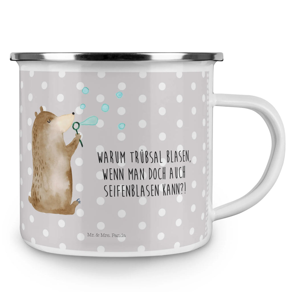 Kempingowy kubek emaliowany niedźwiedź bańki mydlane emaillebecher, Tasse Emaille, Becher, Pott, Tasse, Kaffeebecher, wanderbecher, metallbecher, wandertasse, Campingbecher, Blechtasse, Emaille Tasse, blechbecher, reisetasse, Emaille Becher, Emailletasse, Teetasse, Reisebecher, Campingtasse, Trinkbecher, Metalltasse, becher emaille, Teebecher, Kaffeetasse, Teddy, Bär, Teddybär, Seifenblasen Bär Lustig Sein Glücklich Traurig Happy