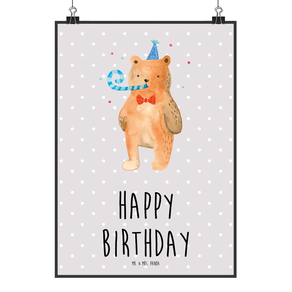 Poster Bär Geburtstag Posterdruck, Mr. & Mrs. Panda Poster, Designposter, Bild, grafikposter, Plakat, drucke, Wanddeko Bild, Poster, kunstdruck poster, Wandposter, Deko Bild, Kunstdruck, Wandschmuck, kunst für die wand, Wandbild, wandkunst, kunstposter, wanddruck, Bild für Wand, wanddeko, Wanddekoration, Teddybär, Bär, Teddy, Glückwunsch, Happy Birthday, Alles Gute, Geburtstag