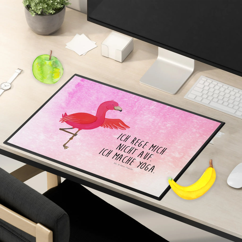 Schreibtischunterlage Flamingo Yoga Bürobedarf, Schreibunterlage, Schreibtischauflage, Schreibtischunterlage Groß, Schreibtisch Unterlagen, Schreibwaren, Büroartikel, Flamingo, Yoga, Vogel, Tiefenentspannung, Achtsamkeit, Namaste, Aufregen, Ärger, Entspannung, Yoga-Übung