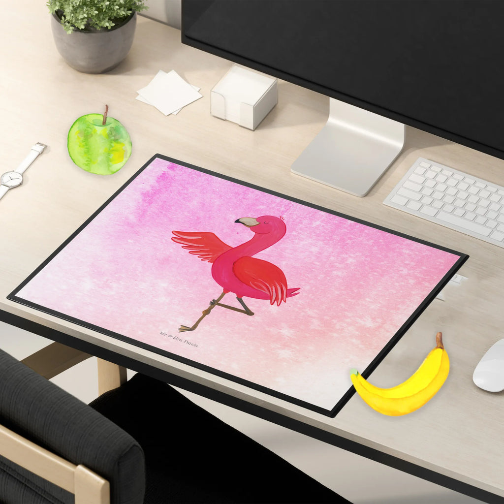Schreibtischunterlage Flamingo Yoga Bürobedarf, Schreibunterlage, Schreibtischauflage, Schreibtischunterlage Groß, Schreibtisch Unterlagen, Schreibwaren, Büroartikel, Flamingo, Yoga, Vogel, Tiefenentspannung, Achtsamkeit, Namaste, Aufregen, Ärger, Entspannung, Yoga-Übung