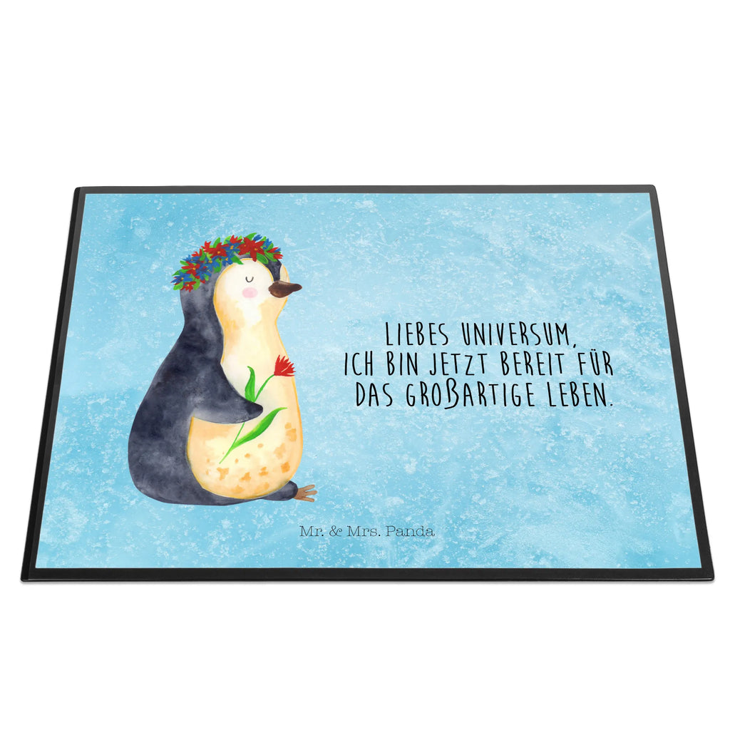 Schreibtischunterlage Pinguin Blumenkranz Schreibwaren, Schreibtisch Unterlagen, Büroartikel, Schreibtischunterlage Groß, Schreibunterlage, Schreibtischauflage, Bürobedarf, Pinguin, Lebensziele, Liebeskummer, Wünsche, Lebenslust, Pinguine, Blumenkranz, Motivation, Ziele, Geschenkidee, Universum, Leben