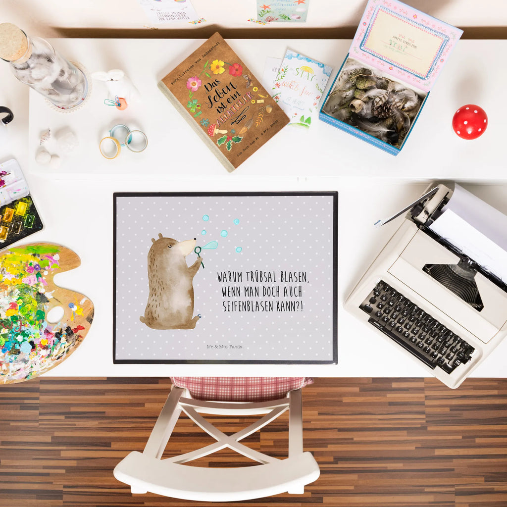 Schreibtischunterlage Bär Seifenblasen Büroartikel, Bürobedarf, Schreibtischauflage, Schreibunterlage, Schreibwaren, Schreibtischunterlage Groß, Schreibtisch Unterlagen, Bär, Teddy, Teddybär, Seifenblasen Bär Lustig Sein Glücklich Traurig Happy