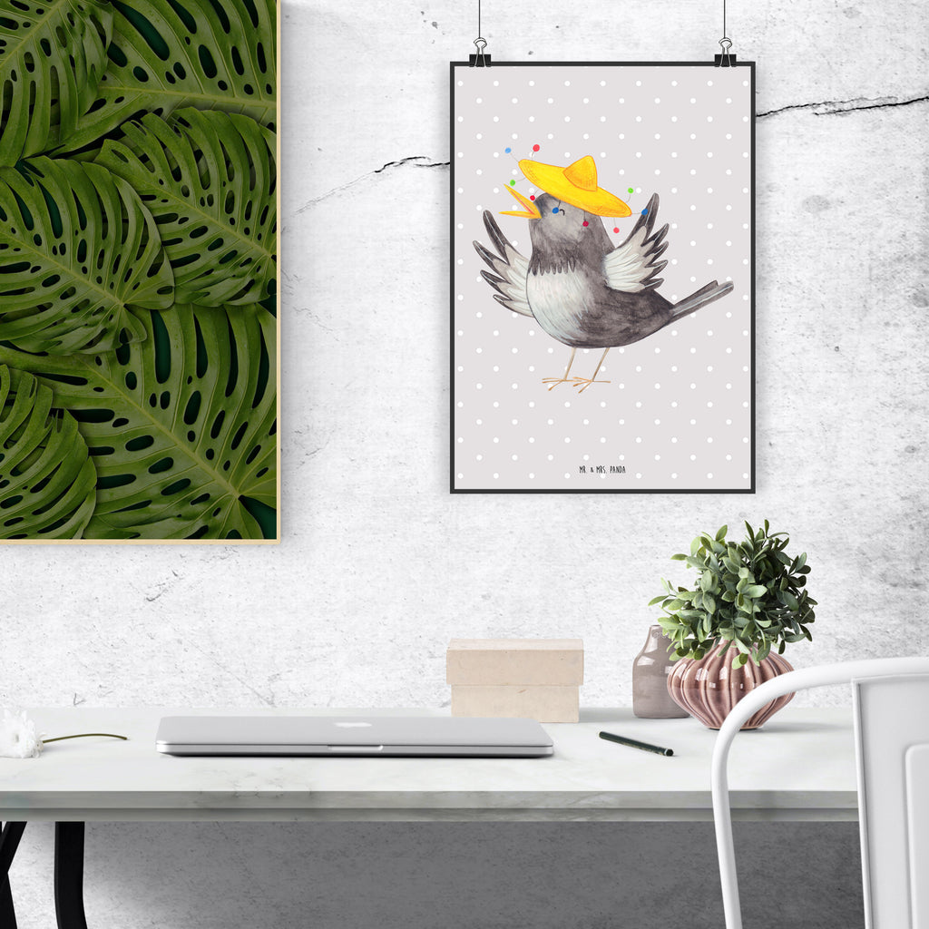 Plakat kruk Sombrero Bild, Poster, Wandschmuck, Wandbild, Design Poster, Wanddeko Bild, wanddruck, Deko Poster, Plakat, grafikposter, kunstdruck poster, Wandposter, kunstposter, wanddeko, wandkunst, Designposter, Panda Poster, Wanddekoration, Posterdruck, Mr. & Mrs. Panda Poster, typografie poster, Kunstdruck, drucke, Deko Bild, Tiermotive, Gute Laune, Lustige Sprüche, Tiere, Motivation, Froh, glücklich sein, Vögel, Glück Spruch, Elster, Spruch Positiv, Fröhlich sein, Rabe, Vogel