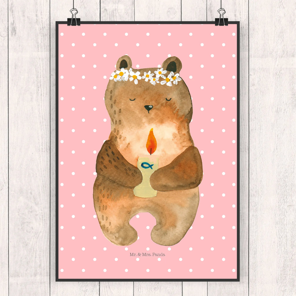 Poster Bär Kommunion kunstdruck poster, Designposter, grafikposter, Bild, Kunstdruck, Plakat, Mr. & Mrs. Panda Poster, Wandschmuck, Deko Bild, wanddeko, Wandbild, wandkunst, drucke, Wandposter, kunstposter, Wanddekoration, Bild für Wand, wanddruck, kunst für die wand, Poster, Posterdruck, Wanddeko Bild, Teddybär, Bär, Teddy, Taufkerze, Katholisch, Kommunion, Gottes Segen