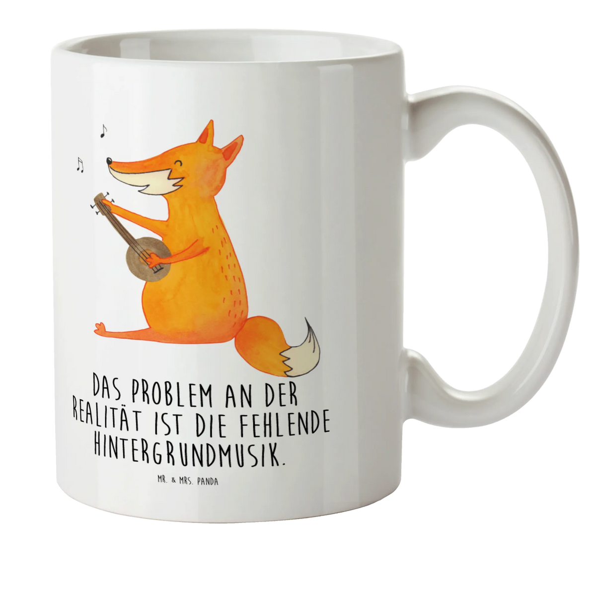 Child's mug Fox guitar animal lover, foxes, forest wildlife, clever as a fox, musician, music saying, gift musician, singer, guitar