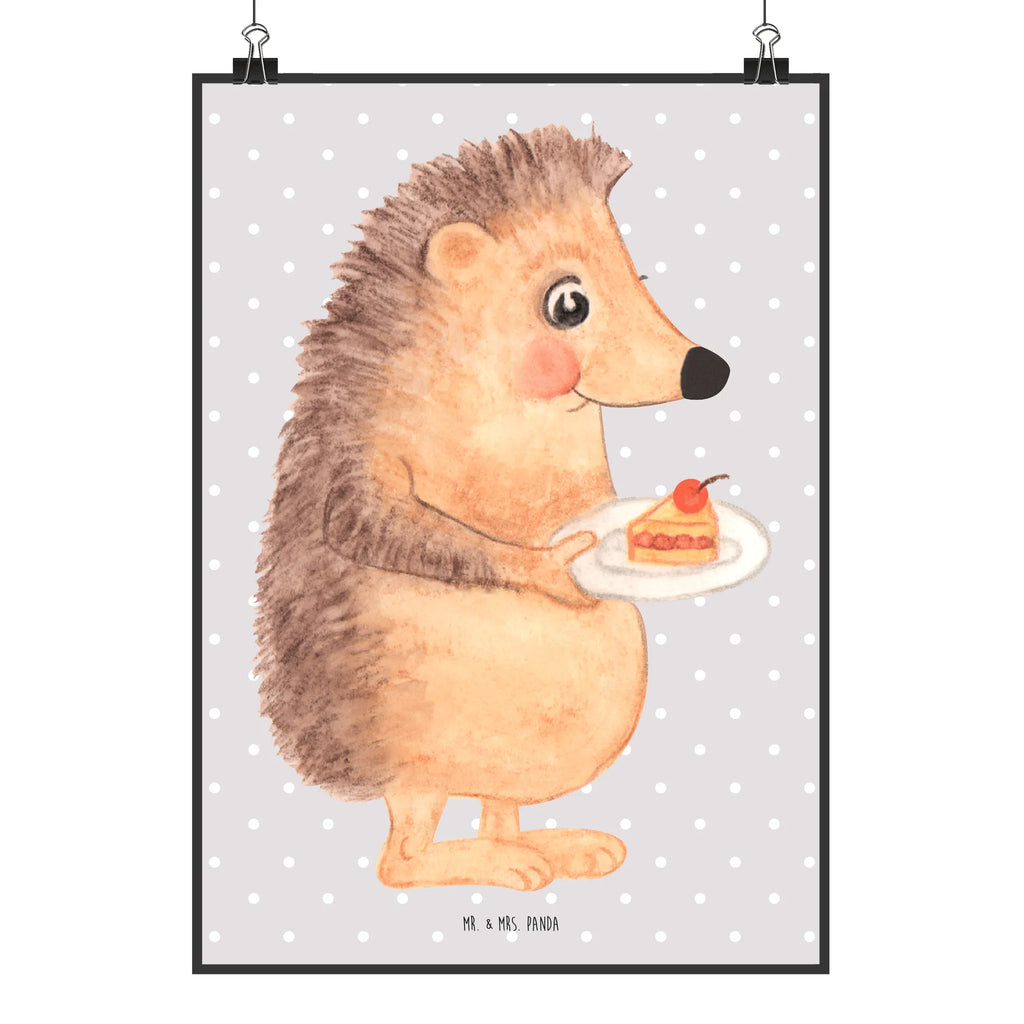 Poster Hedgehog piece of cake Wanddeko Bild, Mr. & Mrs. Panda Poster, Wanddeko, Wanddekoration, Designposter, Kinderposter, Raumdekoration, Kunstdruck, Wandposter, Handgemaltes Poster, Posterdruck, Küchenposter, Bild, Poster, Tiermotive, Gute Laune, lustige Sprüche, Tiere, Geburtstagskuchen, Einladung Party, Kuchen backen, Backen Geschenk, Torte, Kuchen, Essen Spruch, Igel