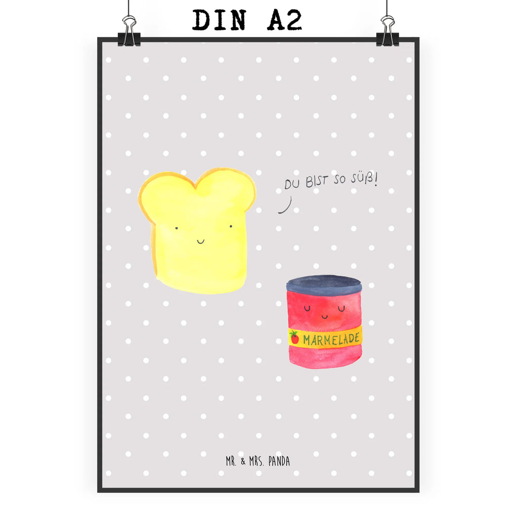 Plakat Tost dżem Mr. & Mrs. Panda Poster, Wanddeko Bild, Kunstdruck, kunstposter, Designposter, Posterdruck, Bild, kunstdruck poster, Wanddekoration, Plakat, Wandschmuck, wandkunst, grafikposter, Deko Bild, drucke, Poster, Wandposter, kunst für die wand, Wandbild, Bild für Wand, wanddeko, wanddruck, Gute Laune, Tiermotive, Tiere, Lustige Sprüche, Küche Spruch, Frühstück Einladung, Marmelade, Süße Postkarte, Toastbrot, Dreamteam, Brot, Süß, Toast, Küche Deko