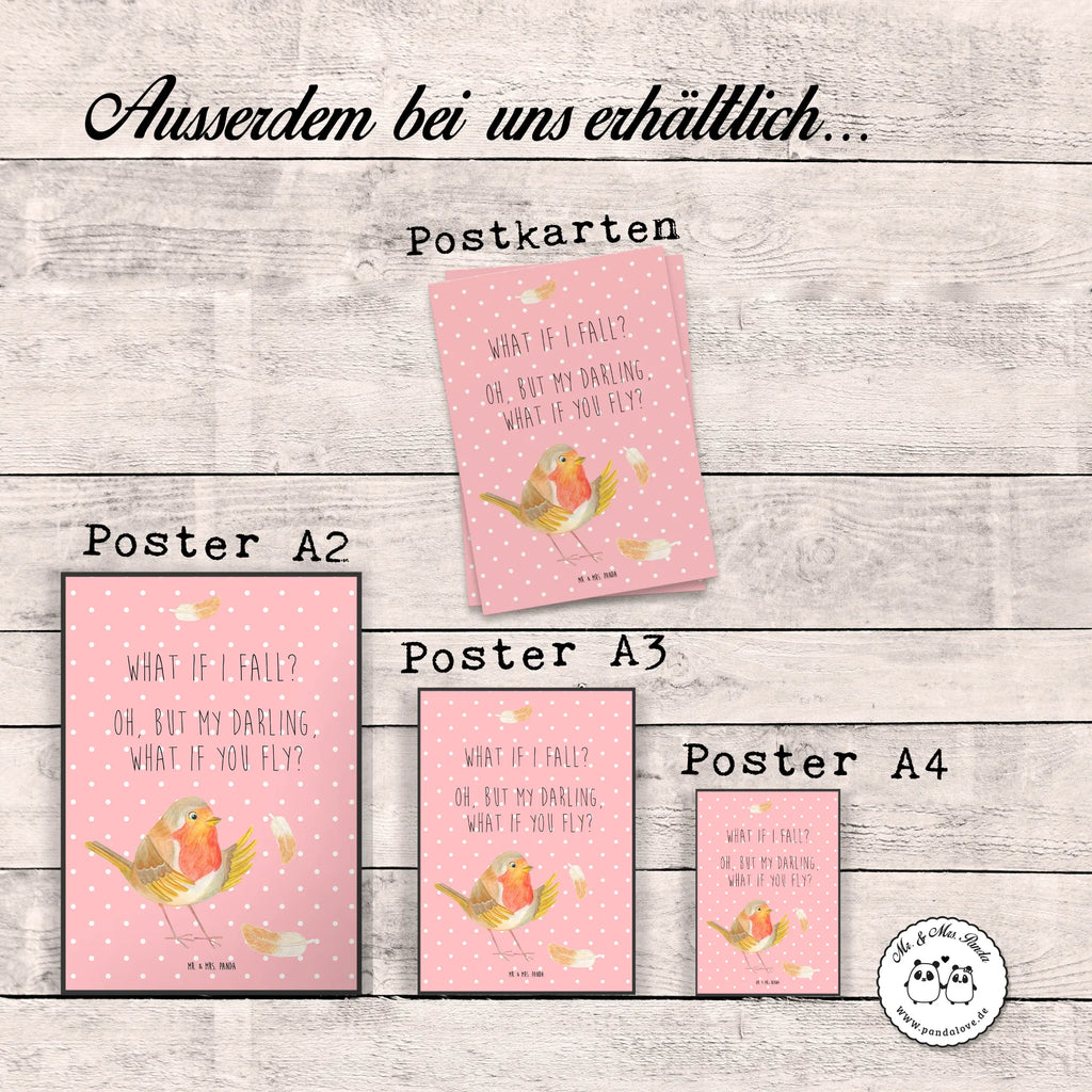 Poster robin feathers Designposter, Poster, Posterdruck, Schlafzimmer Poster, Küchenposter, Deko Bild, Kunstdruck, Bild, Kinderposter, Kinderzimmer Poster, Bild für Wand, Raumdekoration, Wanddekoration, Wanddeko Bild, Großes Poster, Plakat, Poster Sprüche, Mr. & Mrs. Panda Poster, Handgemaltes Poster, Wandposter, Wandbild, Gute Laune, Tiermotive, Tiere, Lustige Sprüche, Motivationsbilder, fliegen, Spruch Mut, Vogel, What If I Fall, Motivation Sprüche, Rotkehlchen, Spruch Motivation