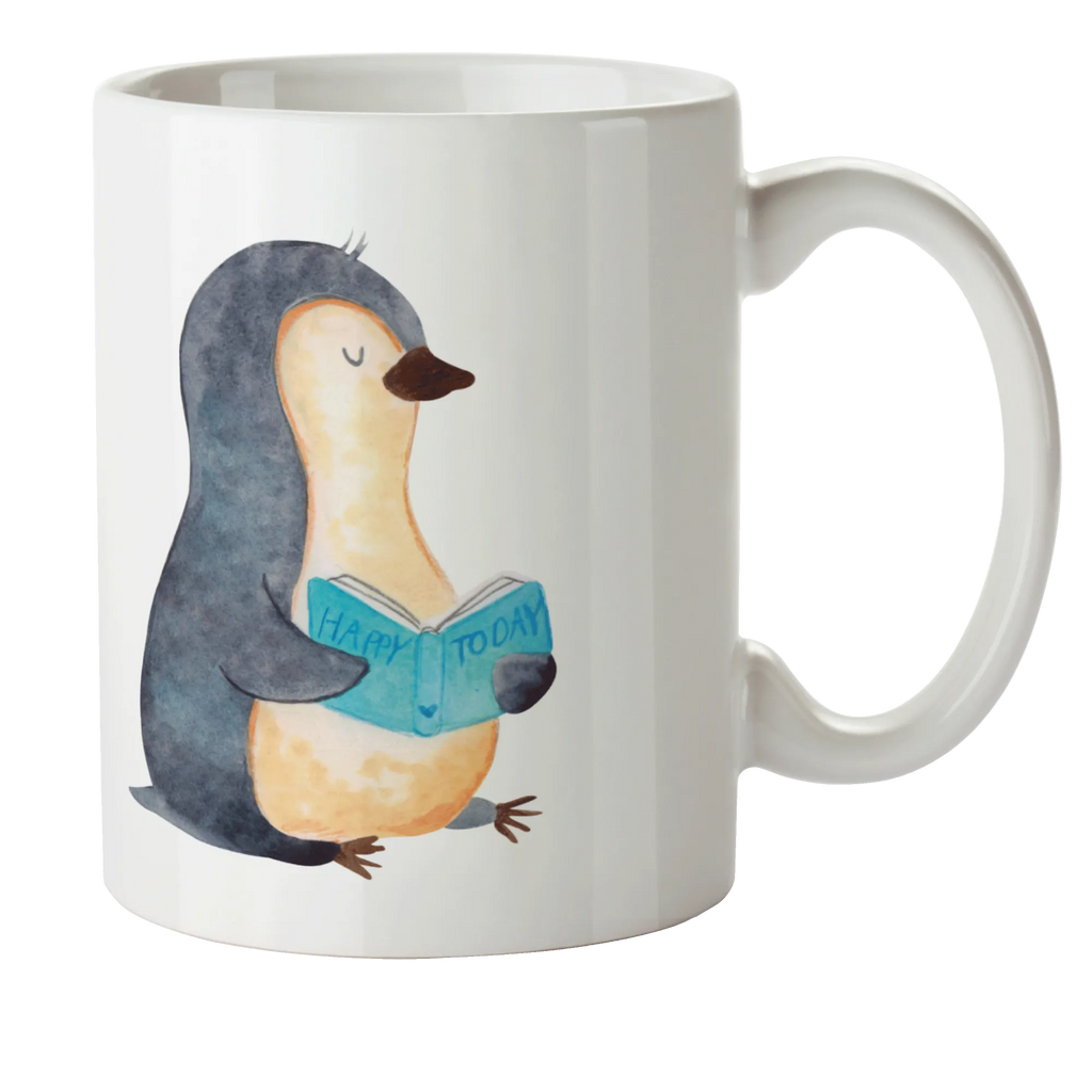 Child's mug Penguin A book mug, coffee cup, plastic cup, kindergarten, camping mug, drinking cup, Penguin, North Pole, Winter, Penguins, doing nothing, leisure, holidays, penguins, bookworm, book, reading, vacation, lazing around