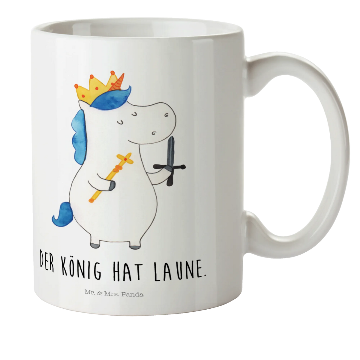 Kindertasse Einhorn König mit Schwert