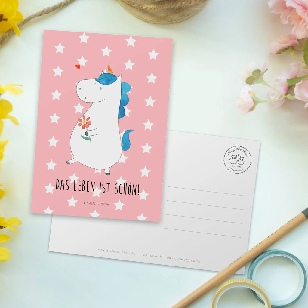 Postcard unicorn Stroll Fotokarte, Designkarte, Postkarte, einzelkarte, Motivkarte, Kunstkarten, Grußkarte, Ansichtskarten, kunstkarte, bildkarte, spruchkarte, Postkarten, Ansichtskarte, Einhörner, Einhorn Deko, Unicorn, Einhorn, Spaziergang, Mutter, Freundin, Schwester, Blumen, Glitzer, Motivation, Freude, Gute Laune