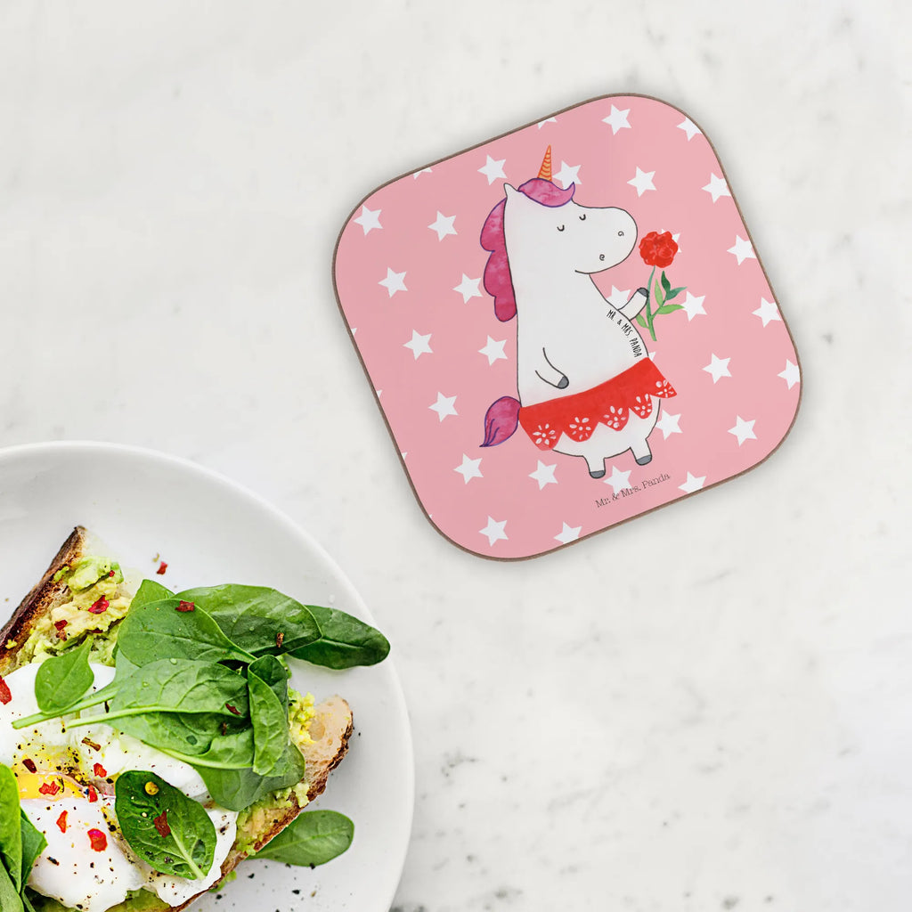 Square coaster unicorn lady party, glass coasters, gift, Coasters, presents, breakfast, gifts, unicorn, unicorns, girlfriend, woman, lady, fine lady, divorce, bachelor, bachelorette
